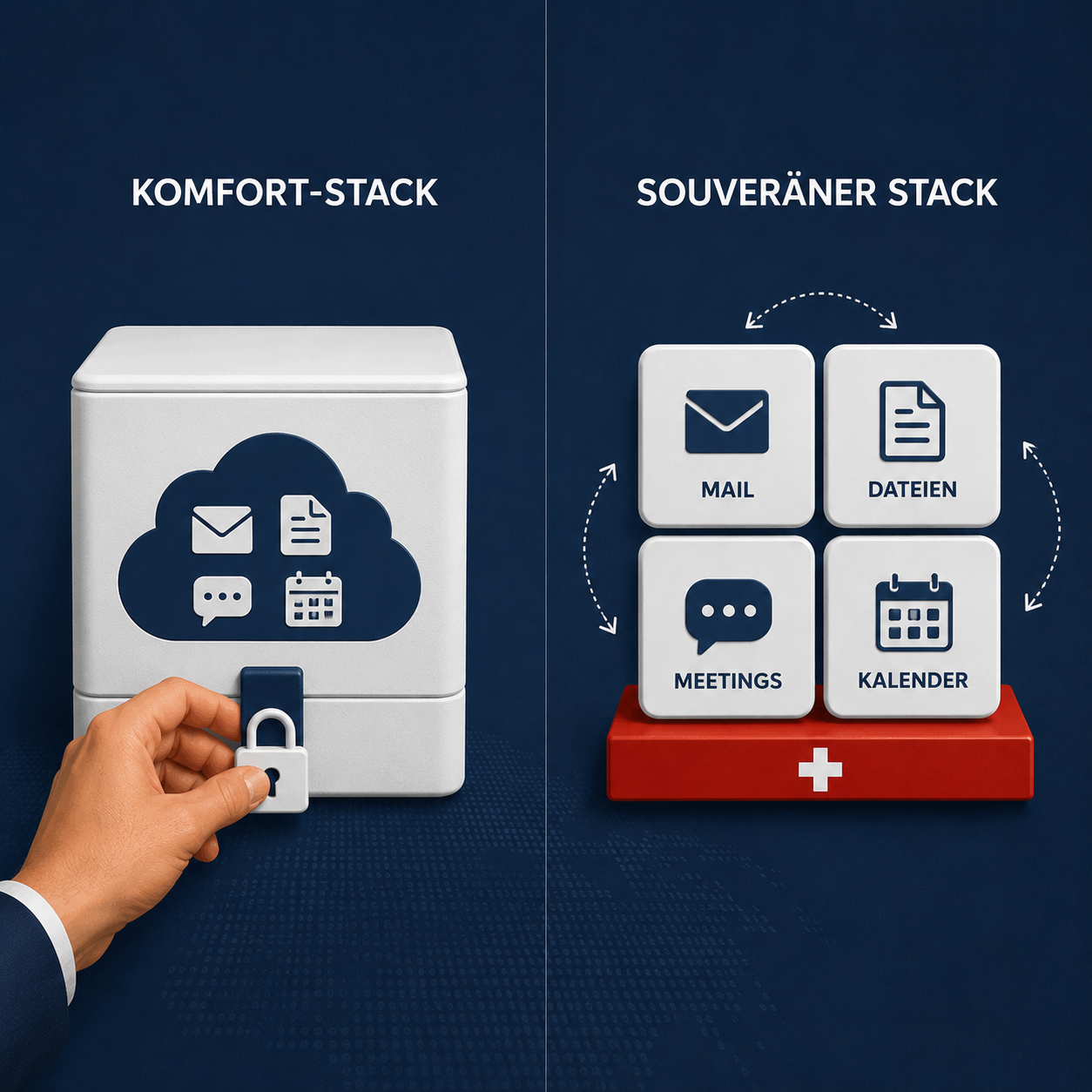 Sichere Zusammenarbeit aus der Schweizer Cloud: souveräner Arbeits-Stack statt Komfort-Stack ohne Lock-in